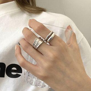 Sterling Silver Layered Ring / Asymmetrical Ring