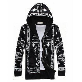 Printed Zip Hoodie