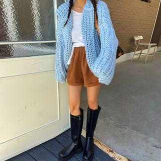 Cuff-hem Corduroy Shorts
