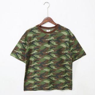 Short-sleeve Lettering Camouflage T-shirt