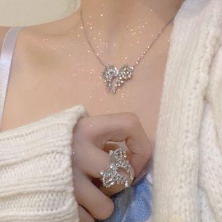 Bow Rhinestone Ring / Earring / Necklace