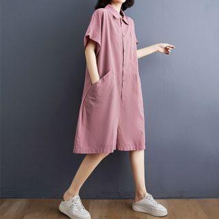 Plain Wide-leg Romper
