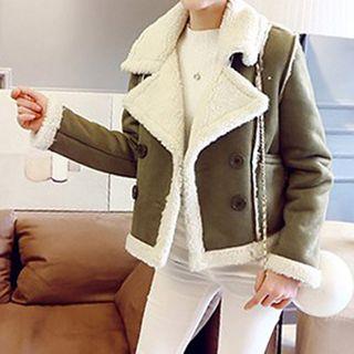 Double-breasted Fleece-lined Jacket