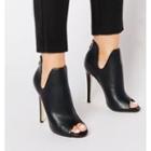 Peep Toe Cutout High Heel Ankle Boots