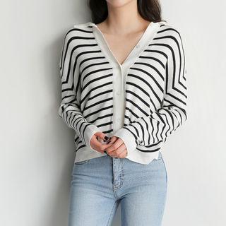 Collar-detail Cardigan (2 Designs)