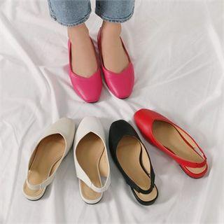 Sling-back Faux-leather Flats