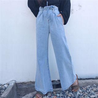 Tie-waist Bootcut Jeans