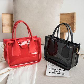 Pvc Top Handle Crossbody Bag