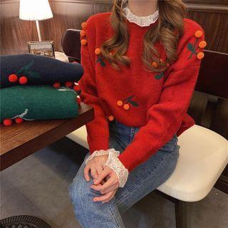 Pompom-detail Oversize Sweater