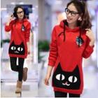 Cat Fleece-lined Long-sleeve Hoodie