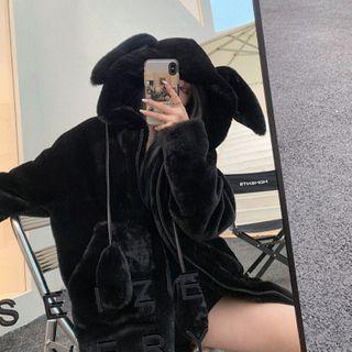 Rabbit Fluffy Zip Hoodie