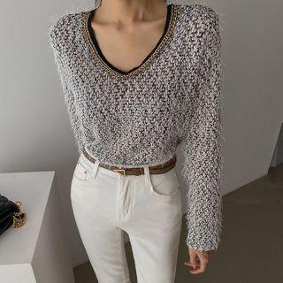 Chain-trim Fluffy Top