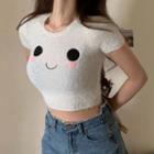 Crop Short-sleeve T-shirt White - One Size