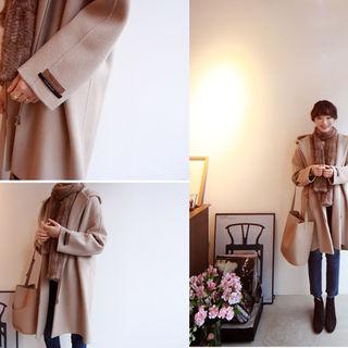 Hooded Wool Zip-up Coat