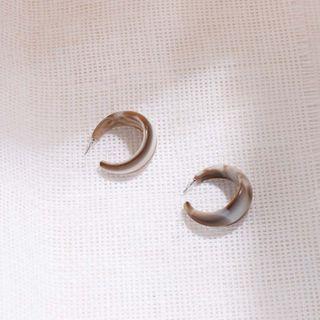 Acrylic Mini Hoop Earring 1 Pair - White - One Size