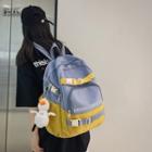 Lettering Buckled Nylon Backpack / Bag Charm / Set