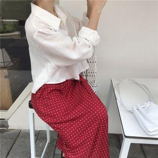 Set: Plain Shirt + Dotted Midi Skirt