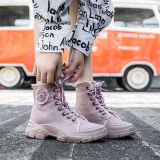 Fray Hem High-top Sneakers