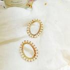 Pearl Accent Hoop Earring 1 Pair - As Shown In Figure - One Size