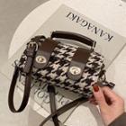 Mini Houndstooth Crossbody Satchel