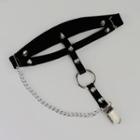 Chained Studded Choker Black - One Size