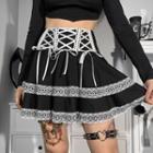 Lace Panel A-line Skirt / Corset