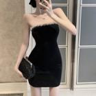 Strapless Embellished Mini Bodycon Dress