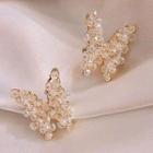 Faux Crystal Butterfly Earring 1 Pair - As Shown In Figure - One Size