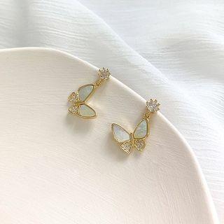 Shell Butterfly Dangle Earring Gold - One Size