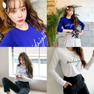 Midnight Round-neck Textured T-shirt