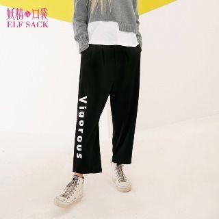 Lettering Wide-leg Pants
