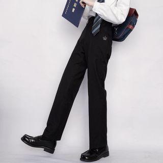 Embroidered Straight Leg Dress Pants