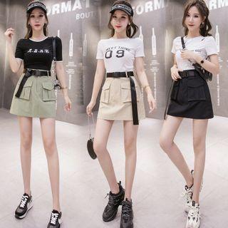 Buckled Fitted Cargo Skirt