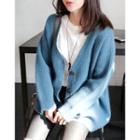 V-neck Angora Wool Blend Cardigan