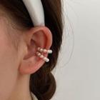 Faux Pearl Ear Cuff 1 Pair - C Shape Clip On Earring - One Size