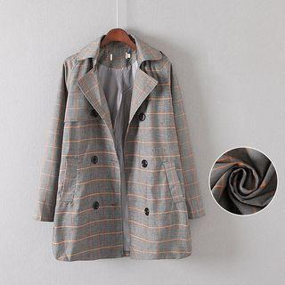 Double-breasted Check Blazer