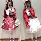 Rabbit Print Long Sleeve Lolita Dress