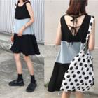 Tie-back Color-block Sleeveless Dress