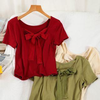 Short-sleeve Bow Top