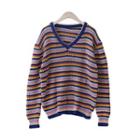 Stripe Rib-knit Sweater