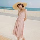 Plaid Spaghetti-strap Open Back Sundress