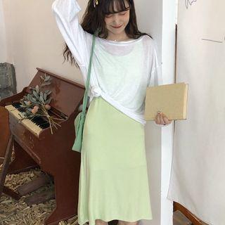 Tank Dress / Long-sleeve Sheer T-shirt