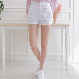 High-waist Tassel-accent Shorts
