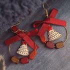 Alloy Christmas Tree & Bow Hoop Earring