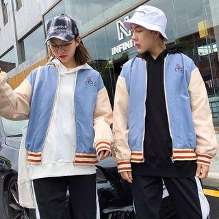 Couple Matching Color Block Bomber Jacket / Print Sweatpants