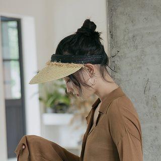 Colour Block Straw Sun Visor