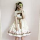 Short-sleeve Chiffon Top / Sleeveless Bow-accent Dress