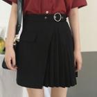 Pleated-trim A-line Skirt