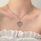 Heart Pendant Stainless Steel Necklace Necklace - Silver - One Size