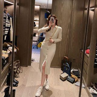 Collared Knit Midi Sheath Dress (various Designs)